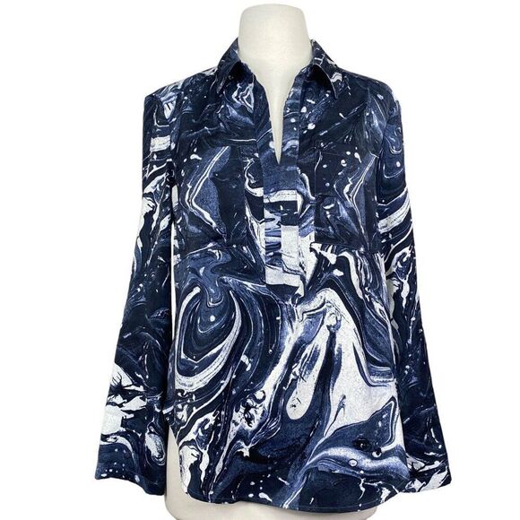Jones New York Marble Print Blouse Size Small - Picture 1 of 8